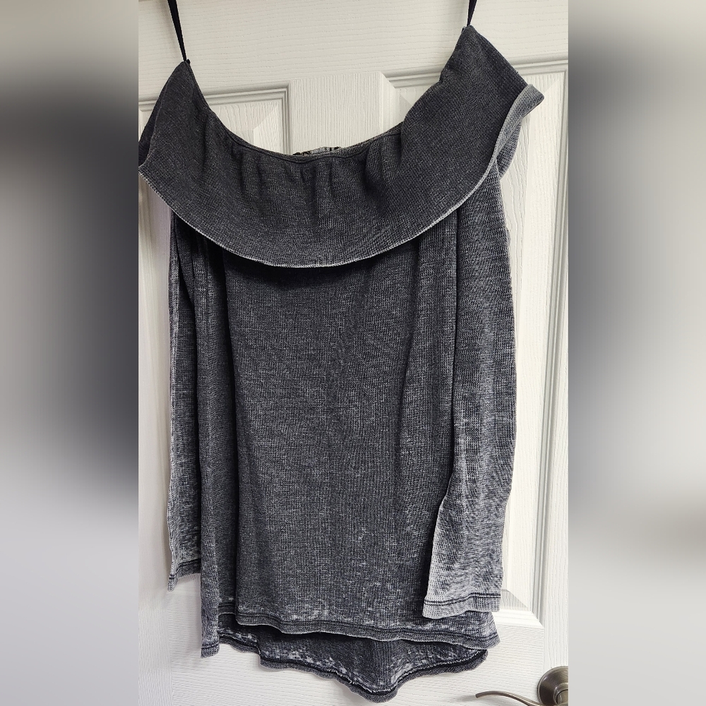 Women's Off-Shoulder Gray Long sleeve